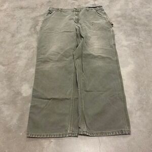 Vintage y2k 90s baggy wide leg forest green carpenter dungaree carhartt pants